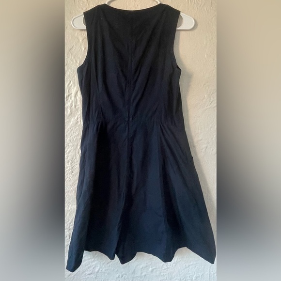 Theory Bonza Cotton Poplin Full Zip Front Knee Length Dress Navy Size 6 - Picture 5 of 9